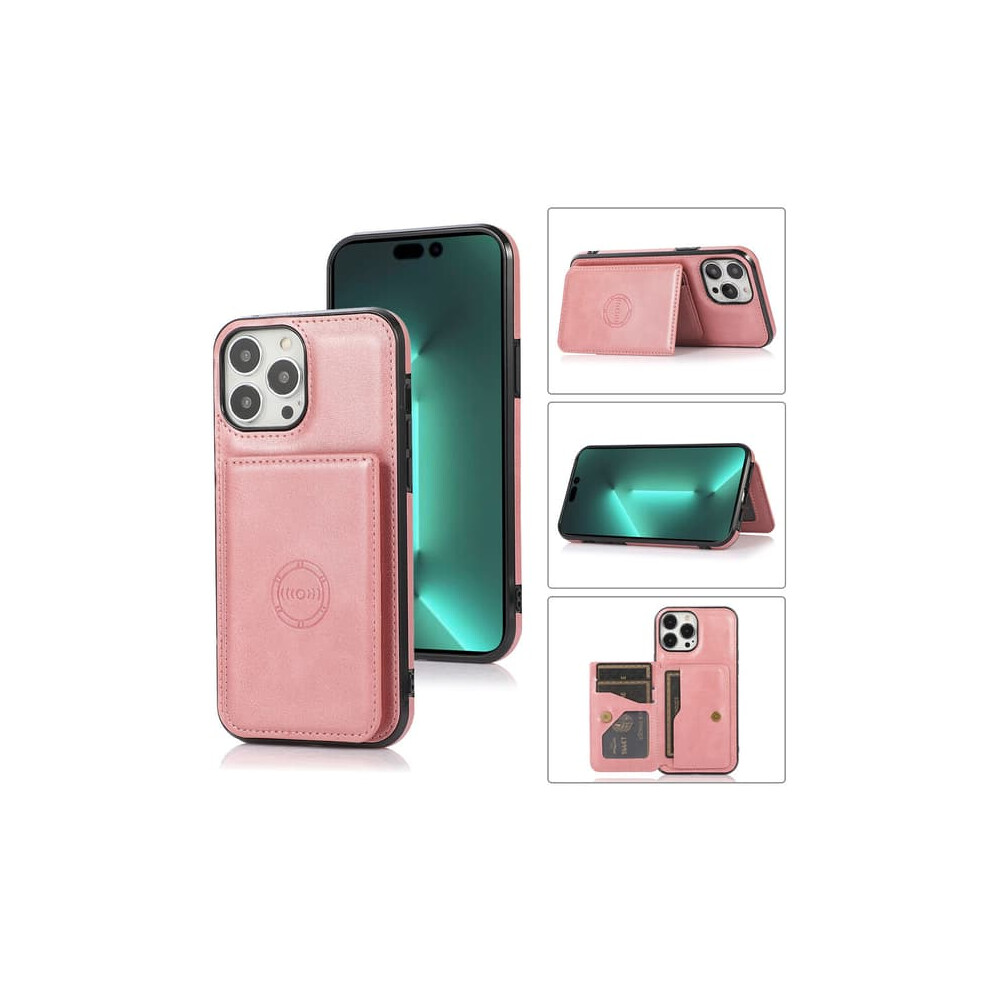 Iphone 16 Pro Case With Card Slot And Magnetic Closure Rose 962029604327