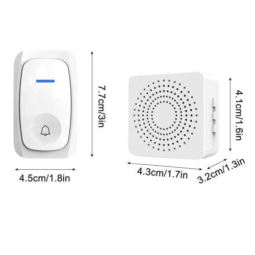 Wireless Doorbell Kit with 38 Melodies and LED Flash 2