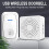 Wireless Doorbell Kit with 38 Melodies and LED Flash 8