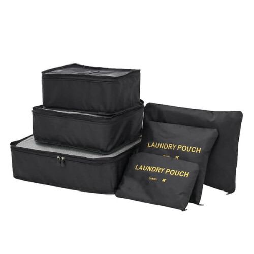 Travel Bags Grey Black 6 pcs