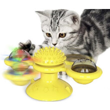 Cat windmill puzzle toy with whirling turntable