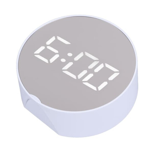 Digital Mirror Clock White Round LED Display 12-inch