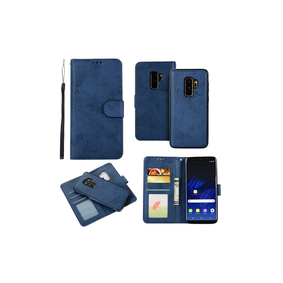 Leman Wallet Case For Samsung Galaxy S9 Plus Navy Blue 962029278962