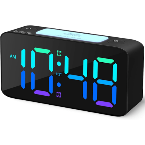 Alarm Clock for Deep Sleepers Digital 7-Color Night Light