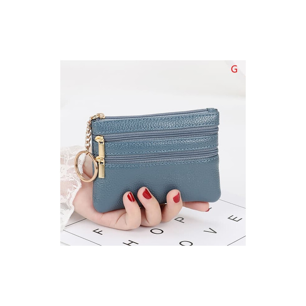 Pu Leather Women's Coin Purse With Zipper And Keychain 962029275220