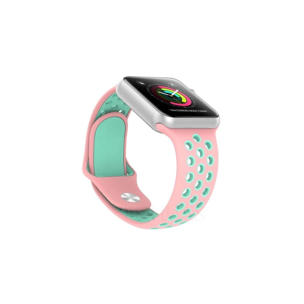 Apple Watch 4 44Mm Silicone Strap Turquoise Pink 962029624240