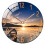 Glass Wall Clock Sunset Blue 12 Inch Silent Round 1