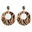 RSAMD Rhinsten Gepard Ko Print Åbne Træ Grå Krystal Leopard Statement Øreringe-#2 5