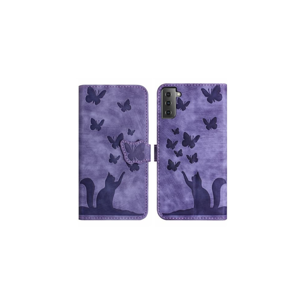 Samsung Galaxy S21+ 5G Case Butterfly Cat Embossed Purple 962029292463