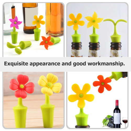 Bouchons de bouteille d'alcool en forme de fleur (6 pièces) 2
