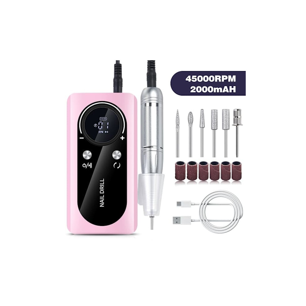 Electric Nail File Portable Rechargeable 45000 Rpm 962029268109