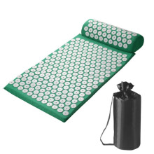 Acupressure Mat and Pillow Set with Carry Bag Green