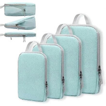 Compression Travel Bags Set Blue 4 pcs