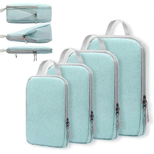 Compression Travel Bags Set Blue 4 pcs