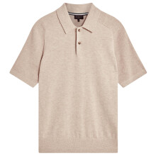 (XXL, Taupe) Ted Baker Mens Ribbed Raglan Polo Shirt