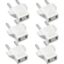 US to EU Adapter 2-Pin 6-Pack