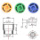 Shower Flow Restrictor Set Brass 4 pcs 4/6/9 L/min 4