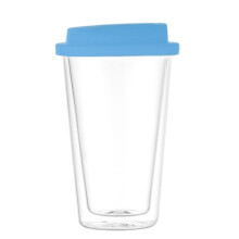 Double-Walled Borosilicate Glass Tumbler 350ml Blue
