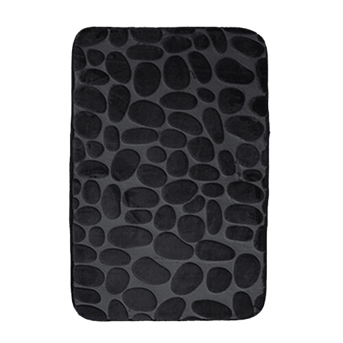 MOUDUO non-slip striped area rug black