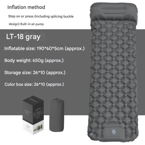 Self-Inflating Camping Mattress Grey Single 72x20x3in