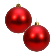 MOUDUO gold plastic Christmas ball 8 inch 2 pcs