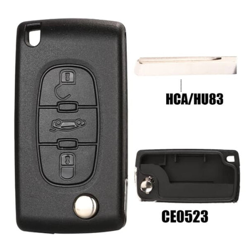 Citroen folding remote key shell for C2 C3 C4 Picasso C5 C6