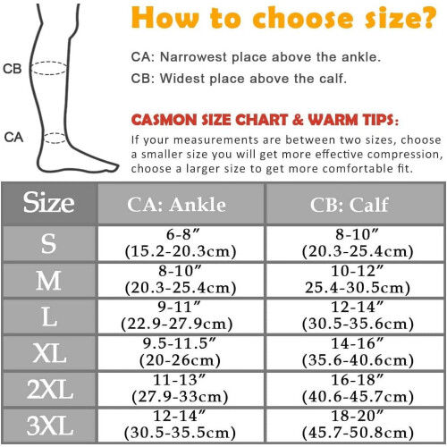 Compression Socks 15-20mmHg Knee High 1 Pair 2