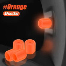 Fluorescent Valve Caps for Car Tires 4pcs