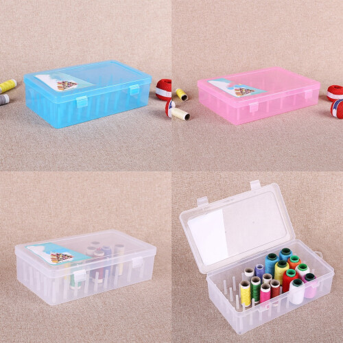 TrueClos sewing thread storage box 42 spools clear plastic 2