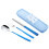 Portable Cutlery Set Reusable Blue 4-Piece 2