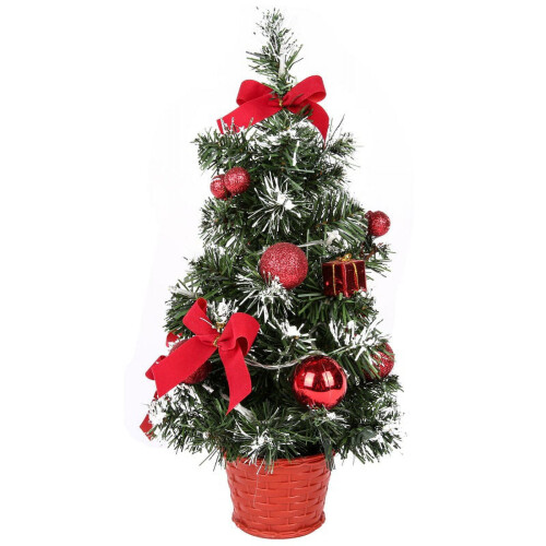 Jandel red small Christmas tree with lights 40 cm