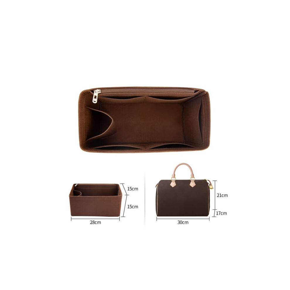 Felt Insert Bag Liner For Speedy 30 Coffee Red 962125808902