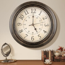 Vintage silent quartz wall clock large easy-to-read