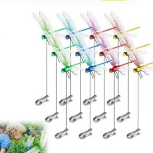 Artificial Dragonfly Clips Outdoor Garden Decor 12pcs