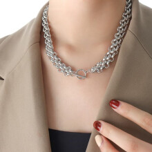 Silver Necklace for Women Trendy Exaggerated Design