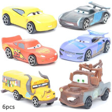 6 sztuk Disney Cars Lightning McQueen Kolekcja zabawek dla dzieci Samochody figurki prezenty dla chłopców (FMY)