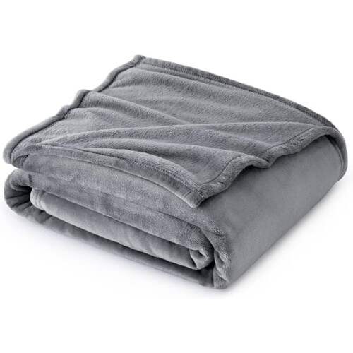 Fleece Blanket for Sofa Soft Cozy Silver Grey 1 Pack