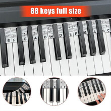 Silicone Piano Key Stickers 88 Keys Black White