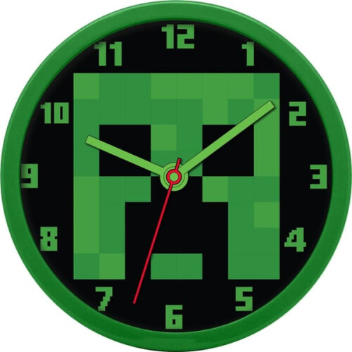 Minecraft green wall clock 25 cm
