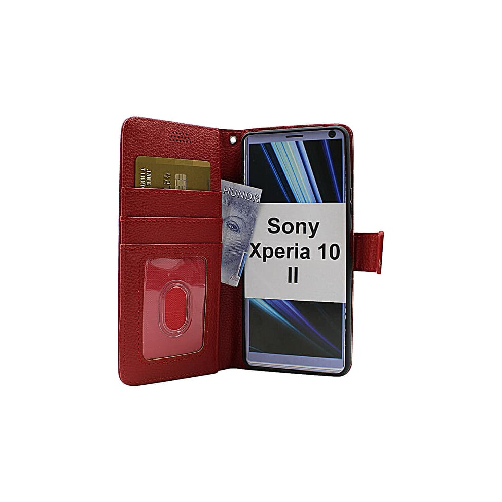 Sony Xperia 10 Ii Stand Case Wallet Red 962125814620