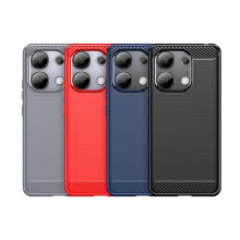Capa SKALO Armor Carbon em TPU à prova de choque, compatível com Xiaomi Redmi Note 13 5G - Mais cores: Vermelho