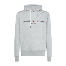 (M, Cloud Grey) Tommy Hilfiger Mens Logo Hoodie