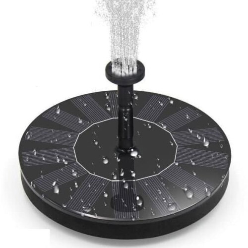 Solar Water Fountain Black 16 cm