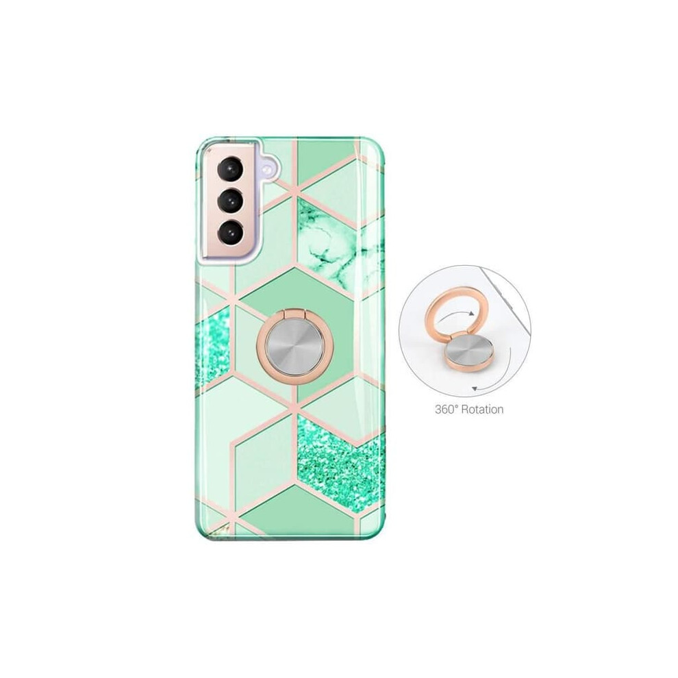 Samsung Galaxy S21 Case Marble 360 Rotation Turquoise 962125792683