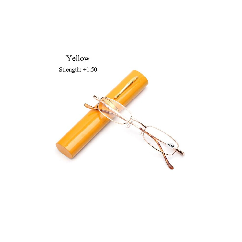 Reading Glasses With Pen Case Strength 1.50 Yellow 962125812527