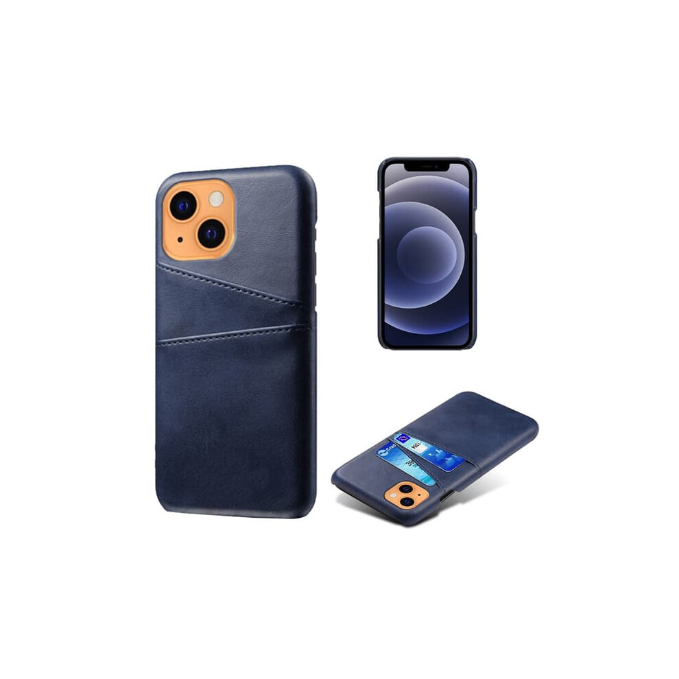 Leather Iphone 13 Case With Card Slot Blue 962125794298
