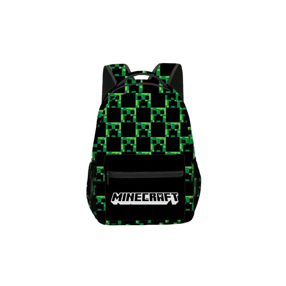 Minecraft backpack for boys black with creeper zombie