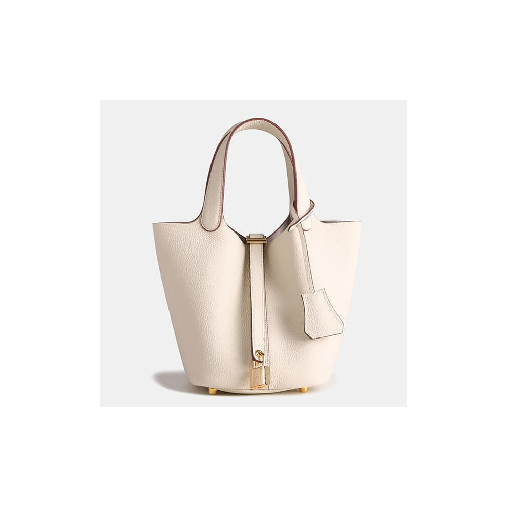 Off-White Genuine Cow Leather Bucket Bag Lychee Texture 962029289333
