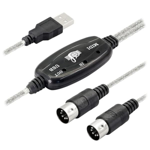 USB MIDI Cable Adapter Type A to DIN 5-Pin