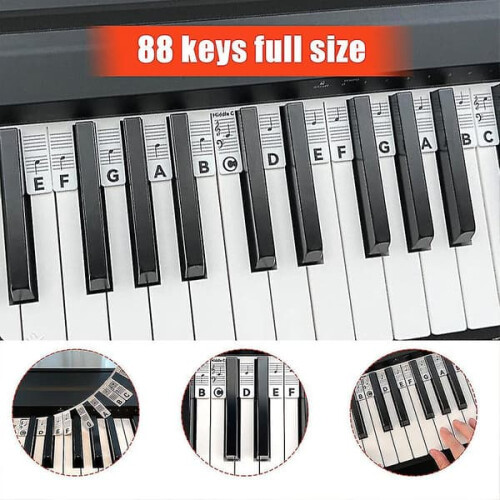 Silicone Piano Key Stickers 88 Keys Removable